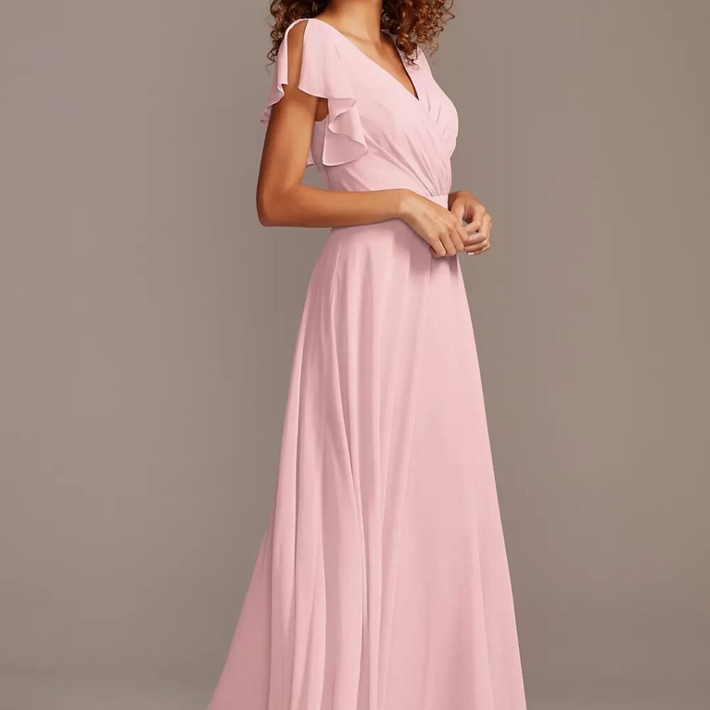 David's Bridal Pink Maxi Dress